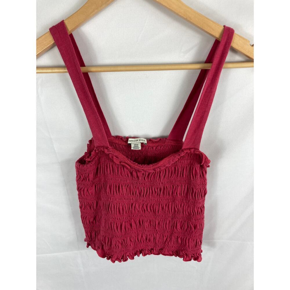 American Eagle Smocked Pink Tank Size Small